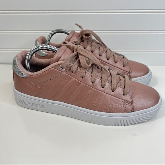 K-Swiss Court Frasco Sneaker in Rose/Silver/White Women’s Size 9  Lace Up - Picture 1 of 10